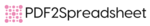PDF to Spreadsheets